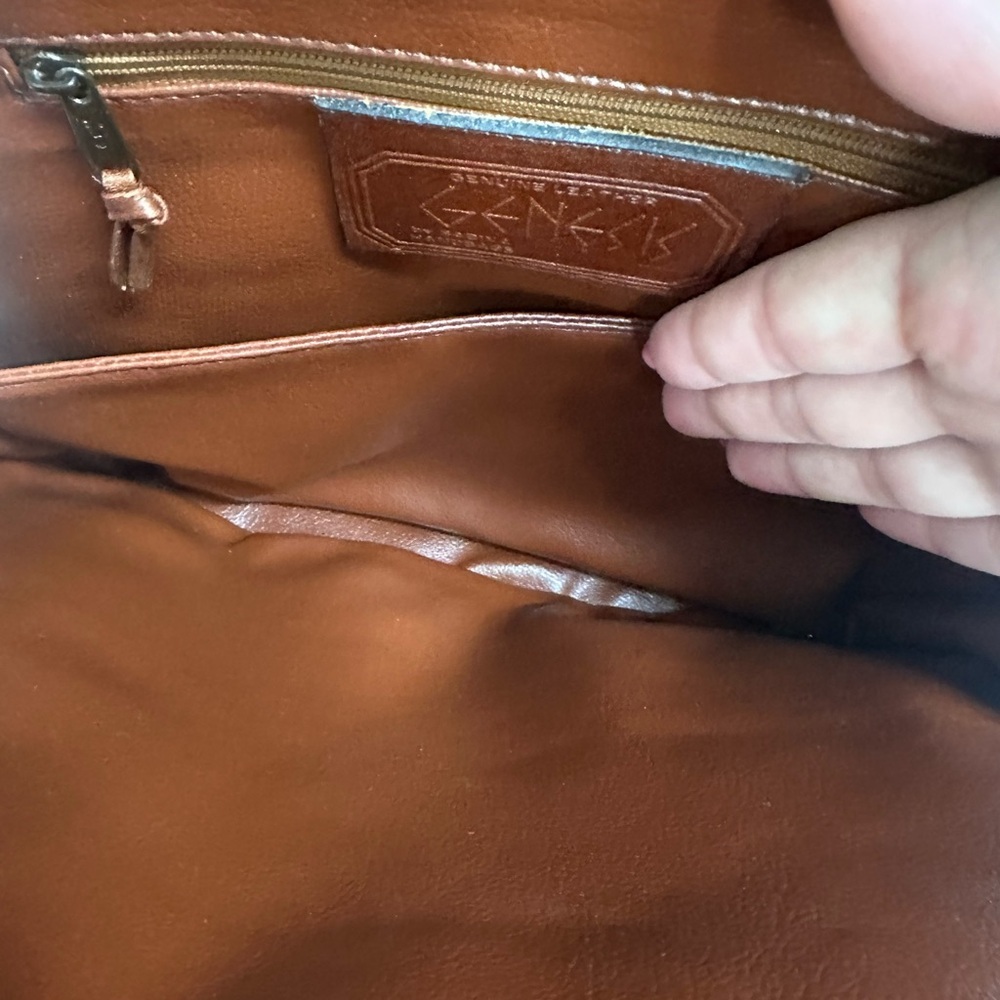 Genesis by Sabina70s/80s Reddish Brown Equestrian Domed Bag With Brass Ring​ - Picture 10 of 16